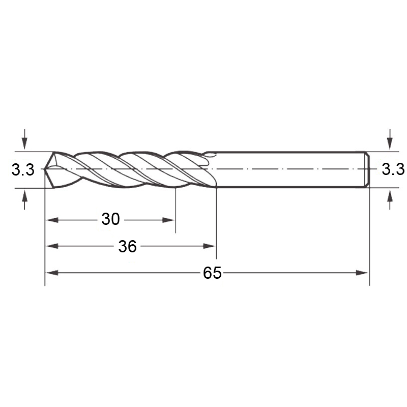 Фото 2: A1263-3.3 сверло твердосплавное