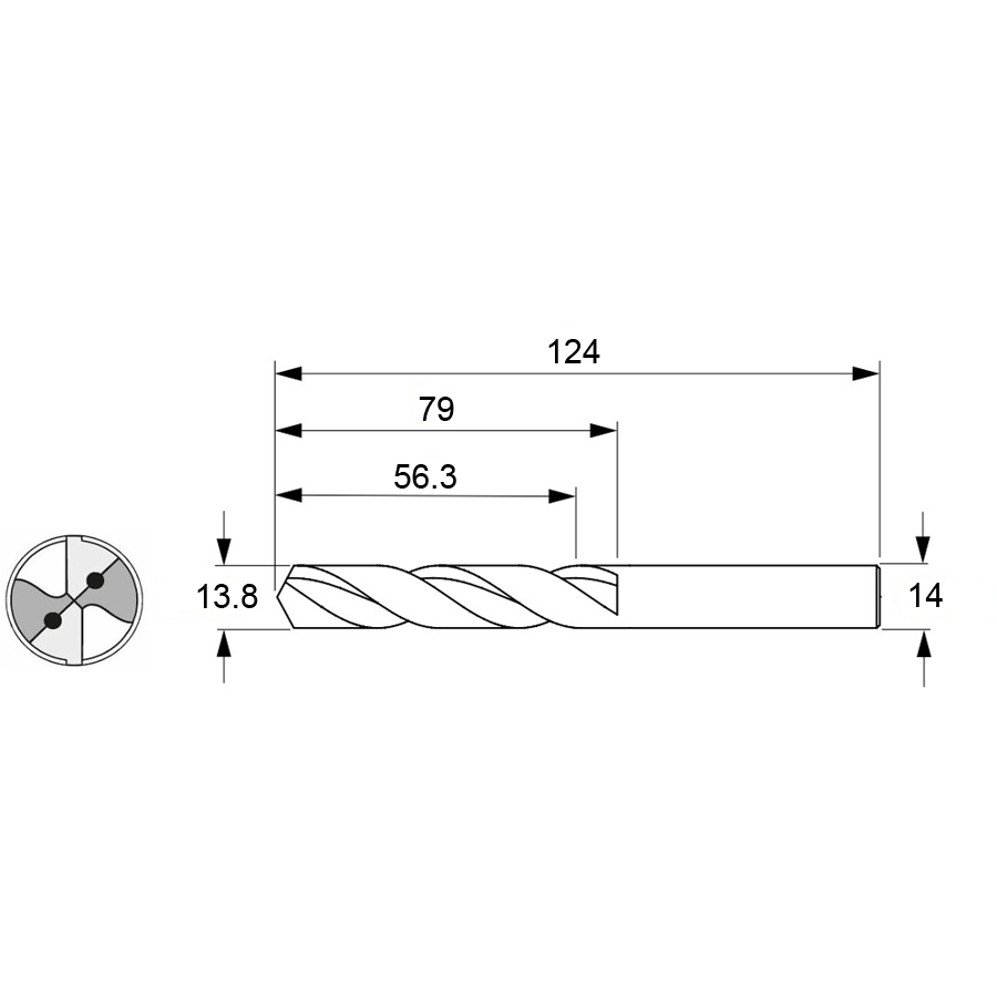 Фото 2: 122630 13.8 cверло твердосплавное под СОЖ