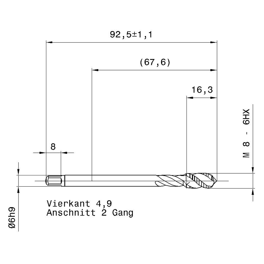 5738 8.000 схема метчика машинного m с размерами