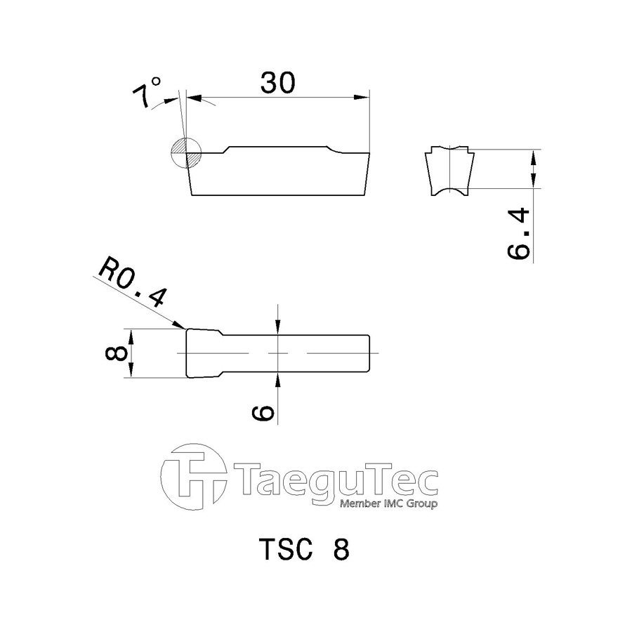 Фото 2: TSC 8 TT9030 отрезная, канавочная пластина