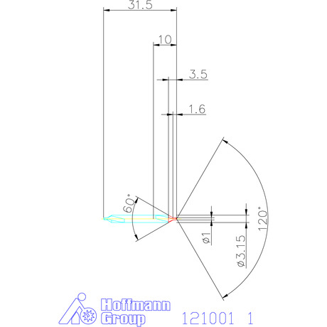 121001 1 схема центровочного сверла с размерами