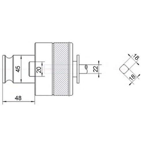 Фото 2: GT42 22х18 M30 DIN цанга быстросменная резьбонарезная с обгонной муфтой OLICNC