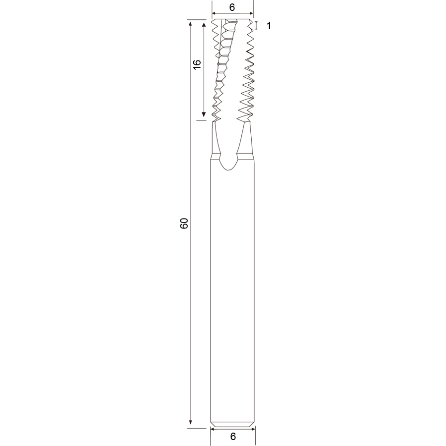 Фото 2: QM8.0х1.0хD6 резьбофреза цельная твердосплавная полновитковая Geefun