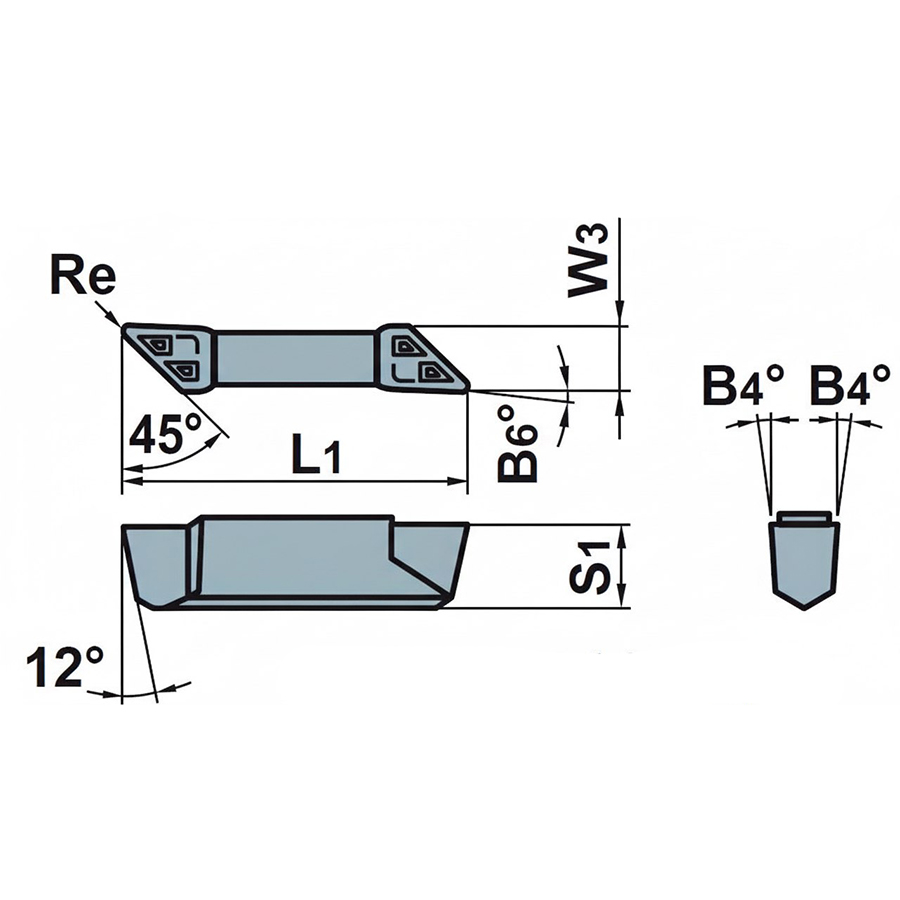 Фото 2: DGM50CTR04 US735 отрезная и канавочная пластина