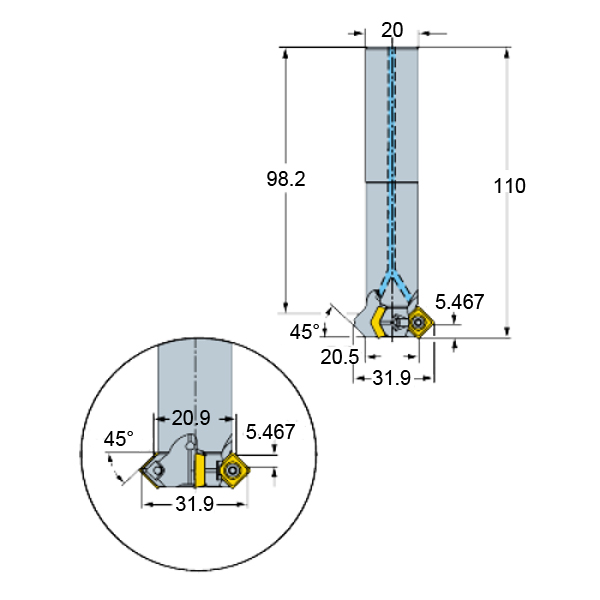 Фото 2: 495-020A20-4509M фреза со сменными пластинами