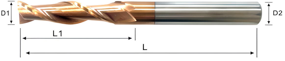 Фото 2: 10х10х25х75 ц/х 2F nACo фреза концевая DESKAR