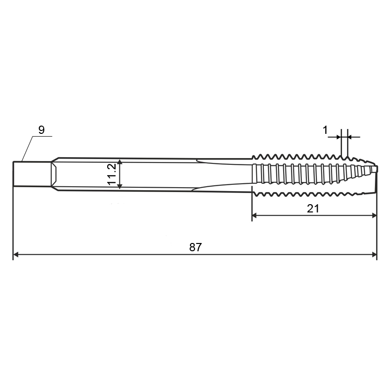 Метчик м/р 14,0х1,0 кл.2 HSS-V TiN с подточ. скв. ZUMO, арт: V301010202140100 - фотография 2 Фото 2: Метчик м/р 14,0х1,0 кл.2 HSS-V TiN с подточ. скв. ZUMO, арт: V301010202140100