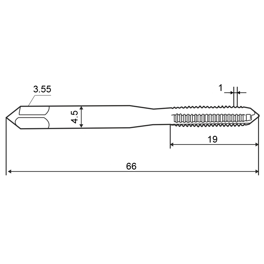 Фото 2: Метчик м/р 6,0х1,0 кл.2 HSS-V с подточ. скв. ZUMO, арт: V301010201060000