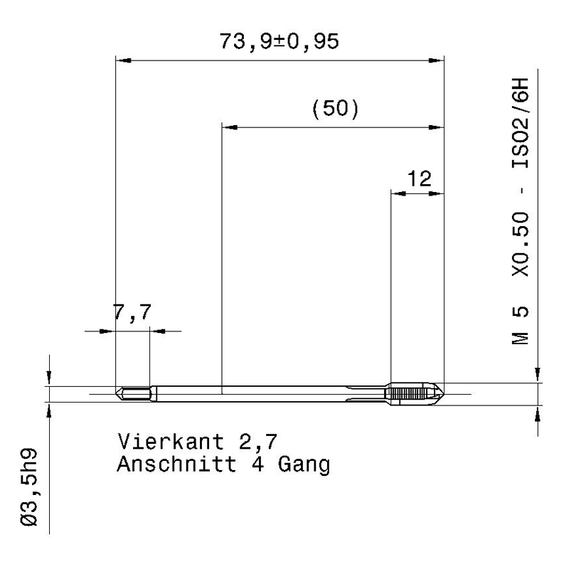 5723 5.003 m5 x 0,5 схема метчика машинного m с размерами