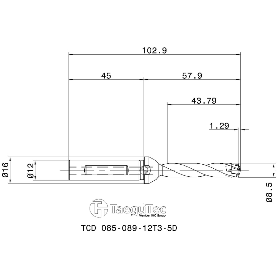 tcd 085-089-12t3-5d схема корпуса сверла для пластин с размерами