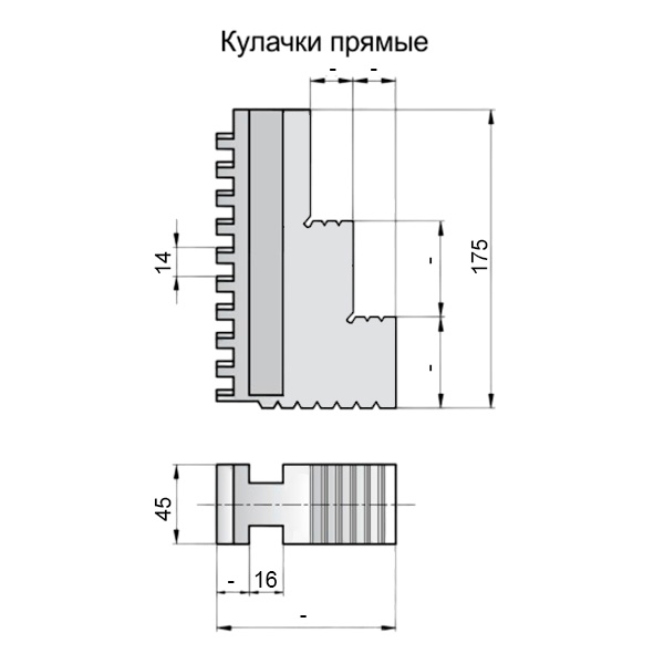 Фото 2: 500x14x45x16 комплект прямых кулачков 3 шт (Т) Qtool
