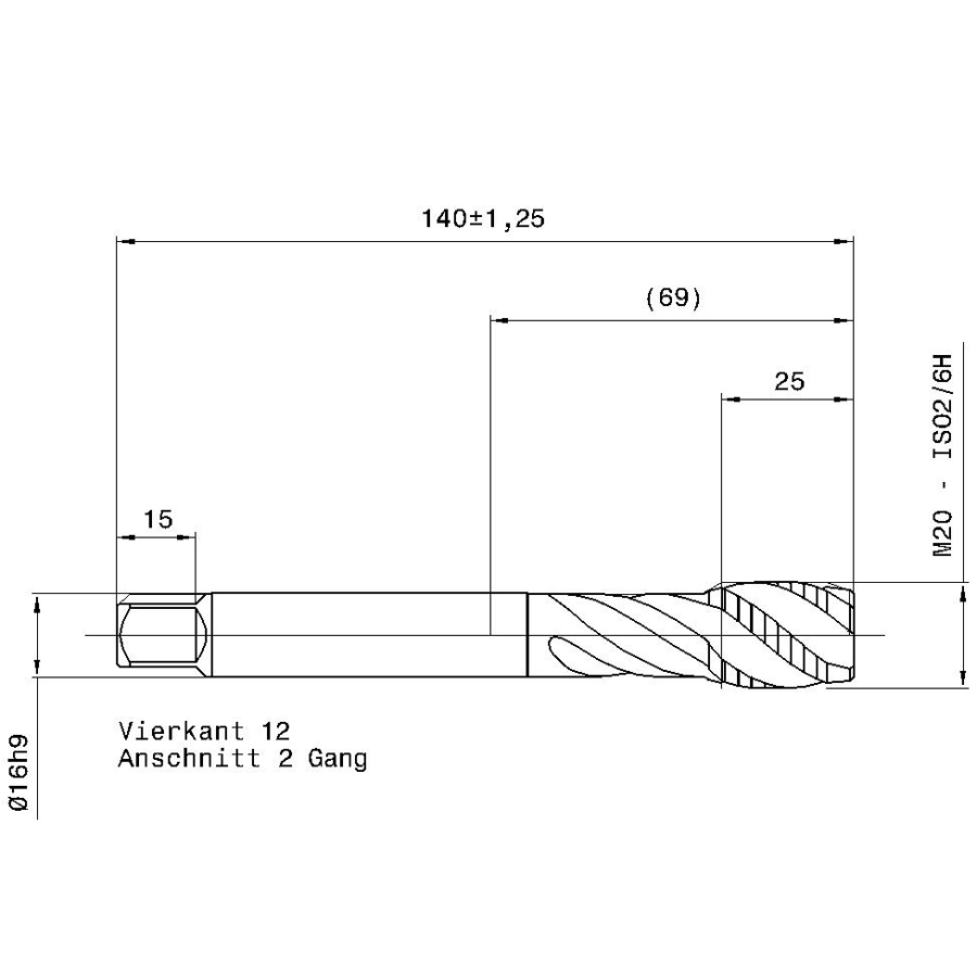 схема метчика машинного m с размерами 5592 20.000 m20
