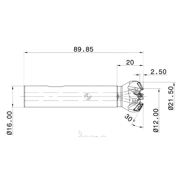 Фото 2: T230 ELN D12-4-W16-05 фреза со сменными пластинами