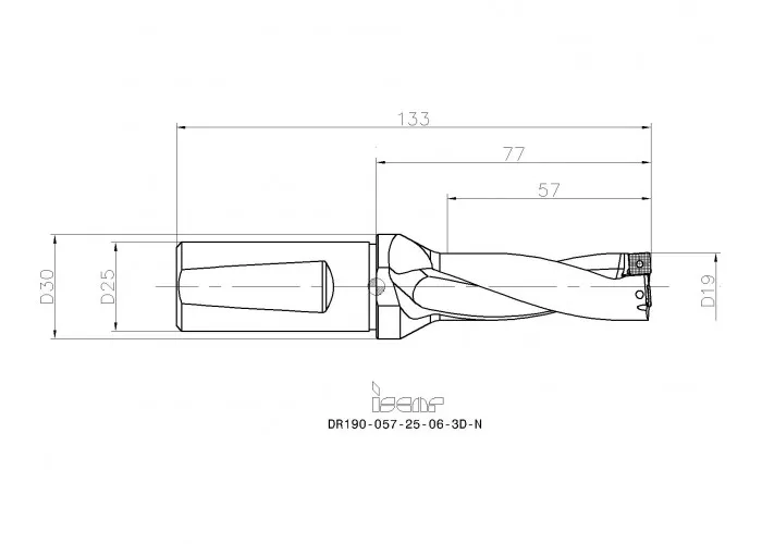Фото 2: DR190-057-25-06-3D-N корпусное сверло под пластину
