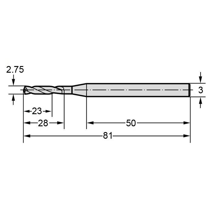 Фото 2: A6478TML-2.75 сверло твердосплавное