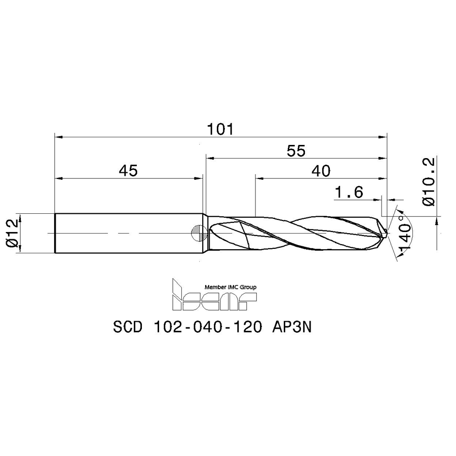 scd 102-040-120 ap3n схема твердосплавного сверла с размерами