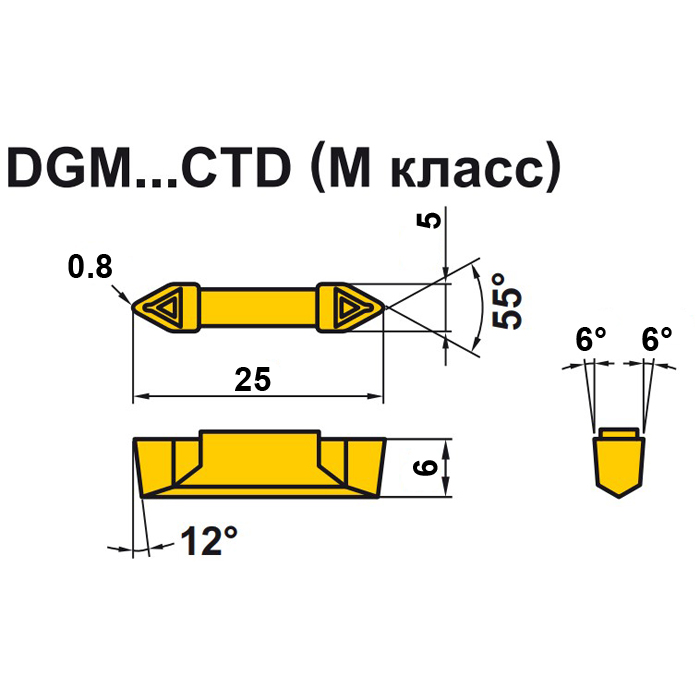 DGM50CTD08 US735 отрезная и канавочная пластина - фотография 1 Фото 1: DGM50CTD08 US735 отрезная и канавочная пластина