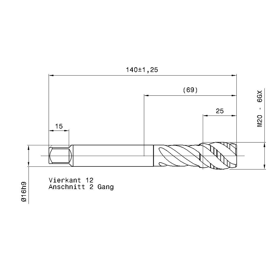 4625 20.000 m20 схема метчика машинного m с размерами