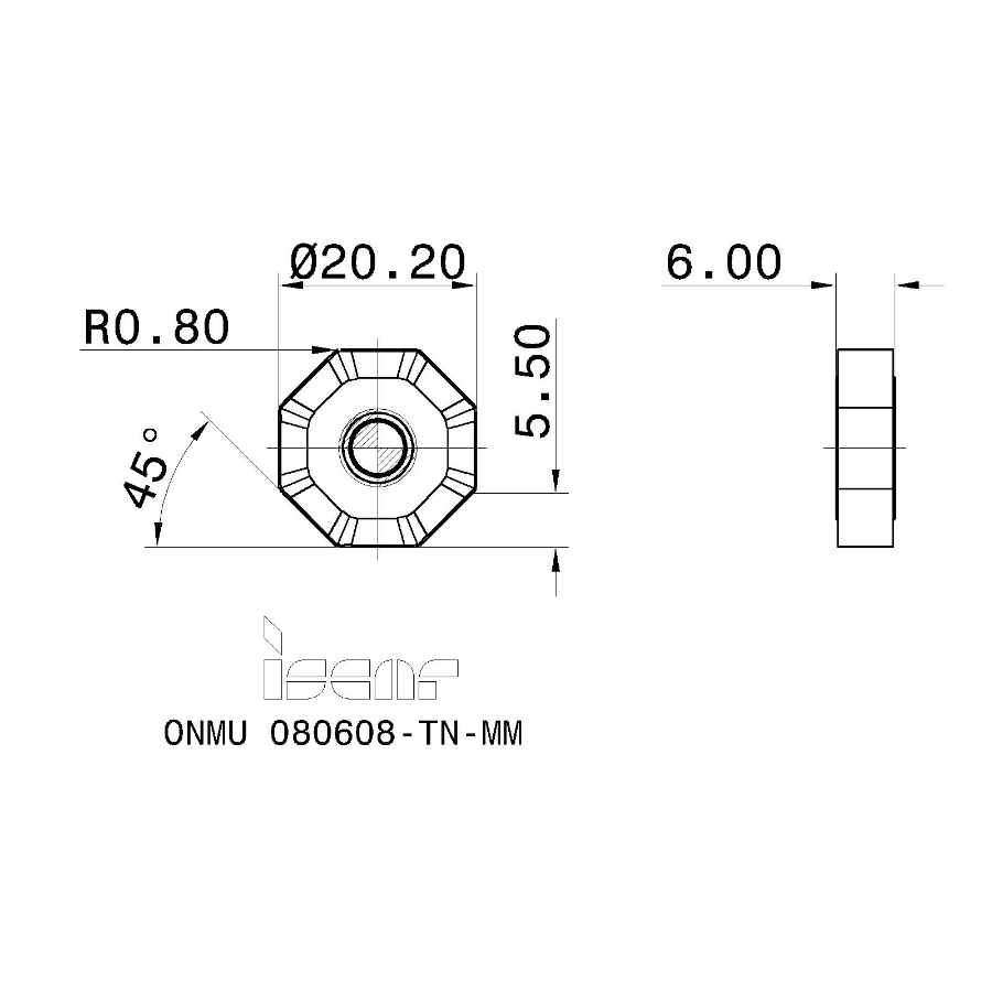 Фото 2: ONMU 080608 TN MM IC830 пластина для фрез
