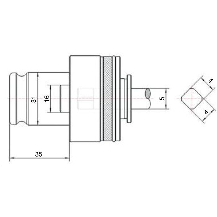 Фото 2: TC820 5х4 M5 ISO цанга быстросменная резьбонарезная с обгонной муфтой OLICNC