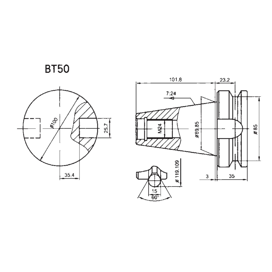 Фото 4: Патрон цанговый BT50-ER25-70 Zegyo