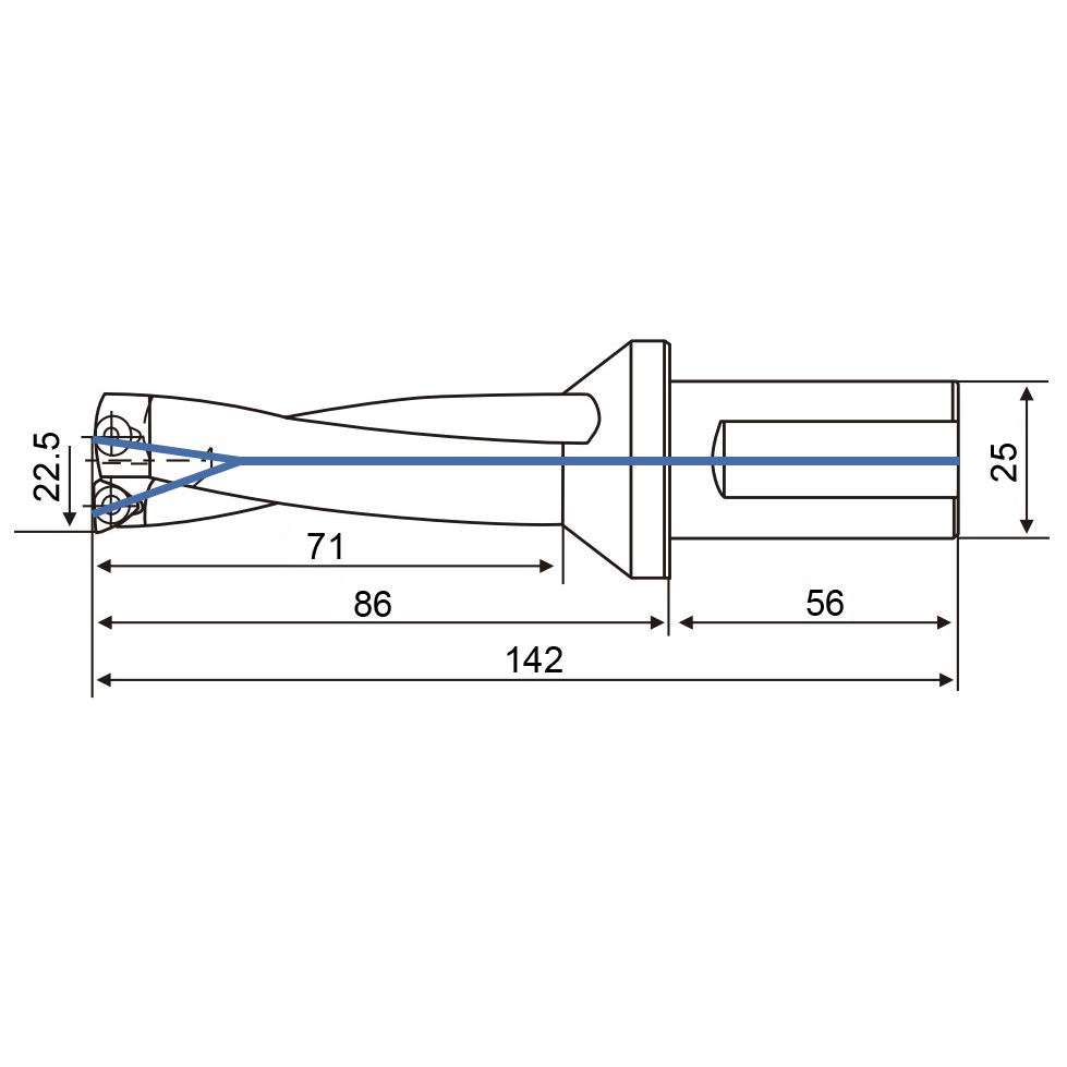 Фото 2: 22.5мм KCD225-3D-S25-WC04(H13) cверло корпусное (z)
