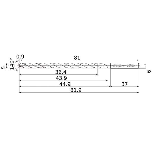 Фото 2: MNS0500L-DIN-C TF15 сверло твердосплавное под СОЖ