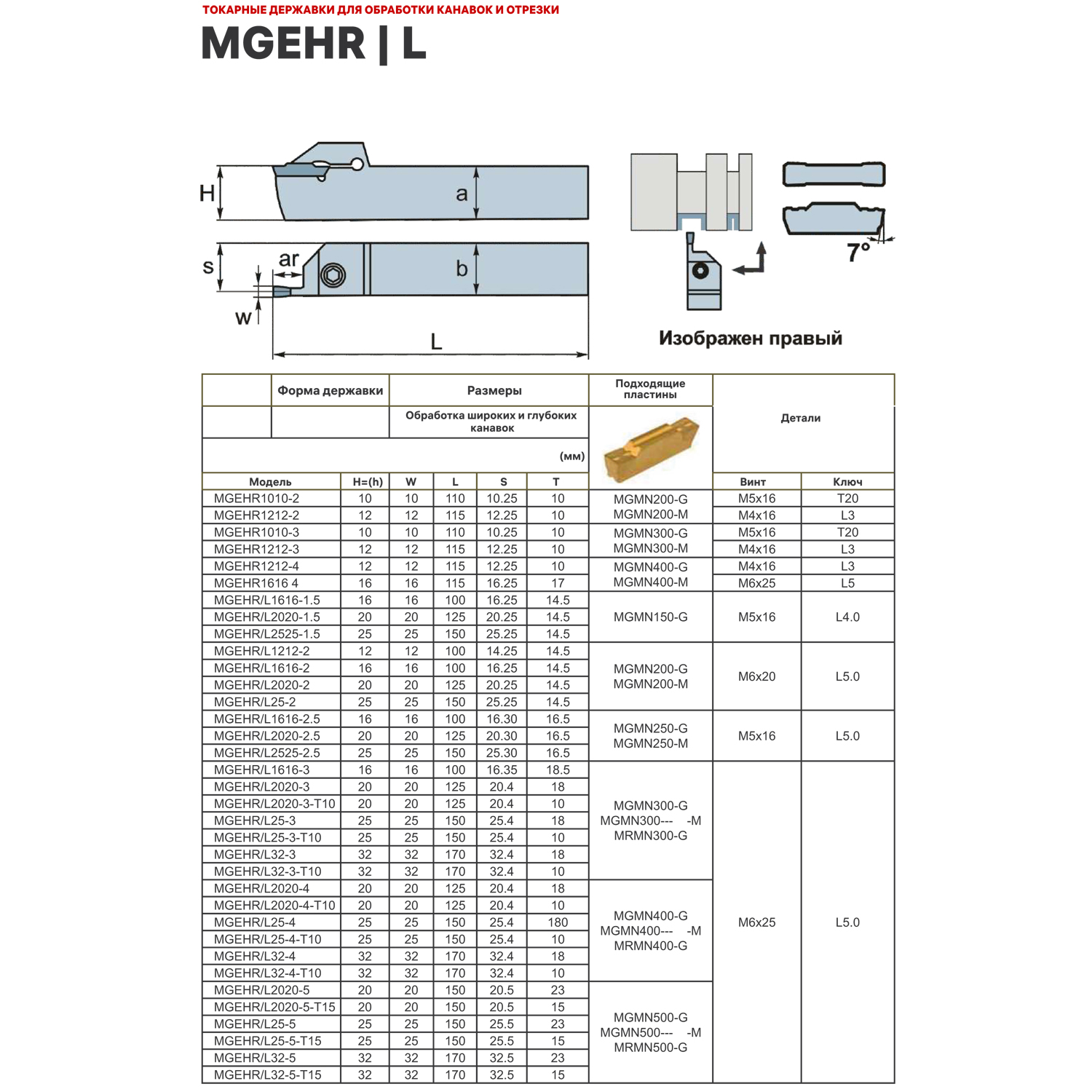 MGEHL1616-4C державка отрезная DESKAR - фотография 2 Фото 2: MGEHL1616-4C державка отрезная DESKAR