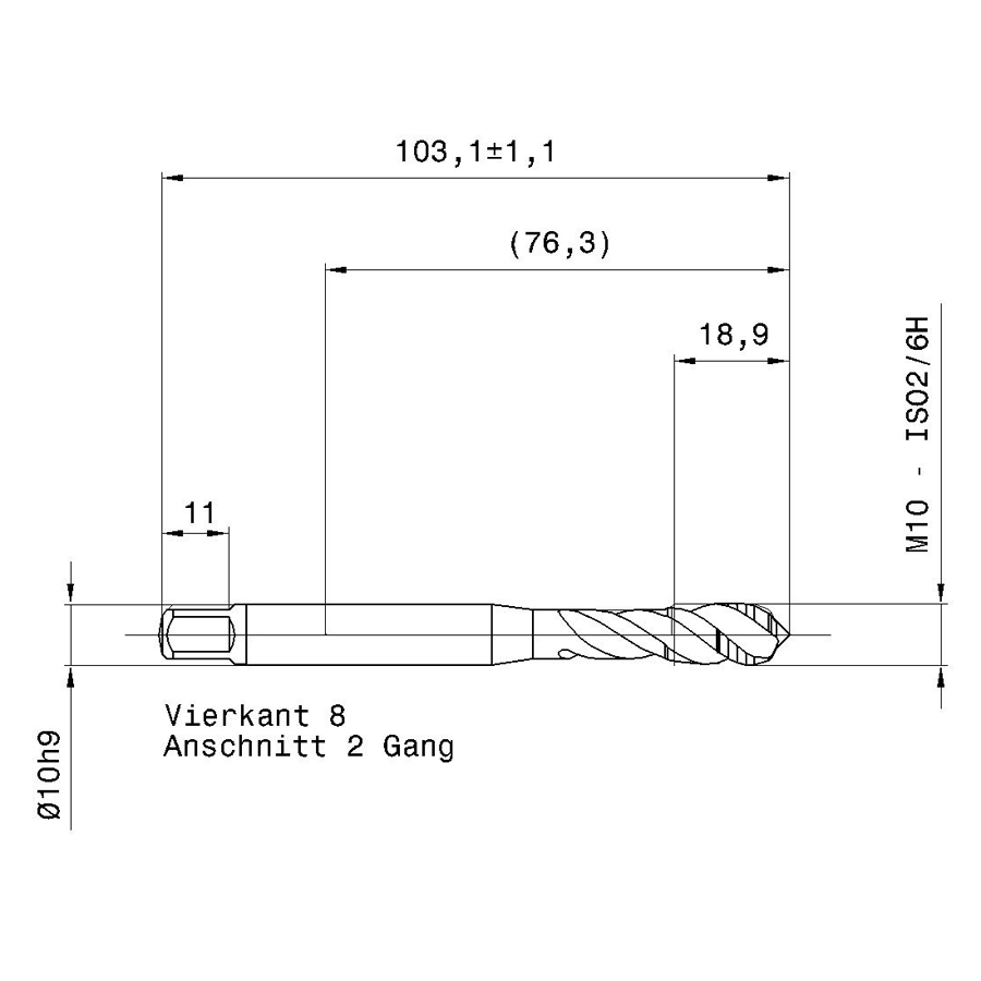 5552 10.000 m10 схема метчика машинного m с размерами