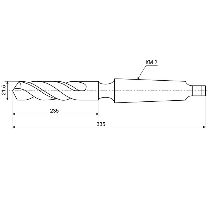 Фото 2: 21.5х235х335 сверло к/х удлиненное Sekira