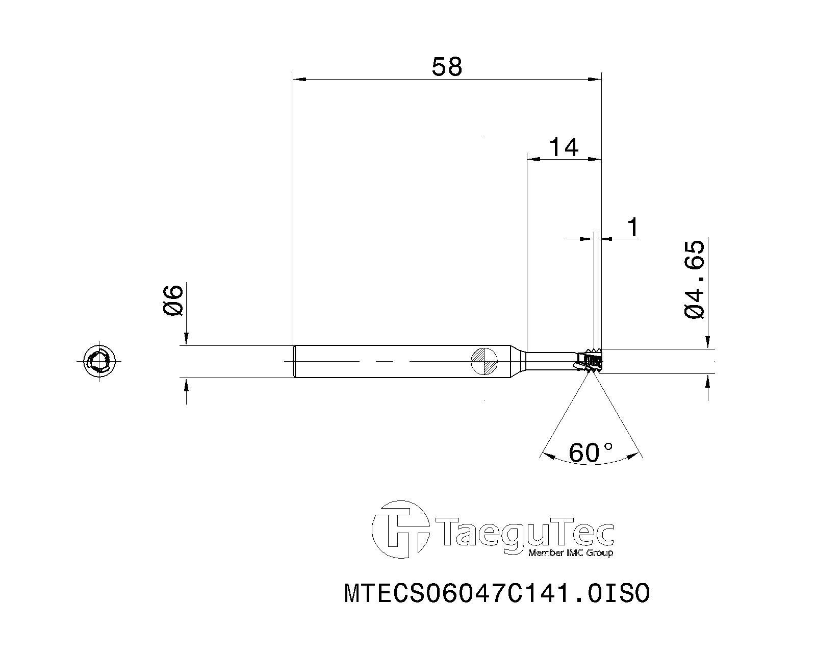 Фото 2: MTEC 06047C14 1.0 ISO IC908 резьбофреза