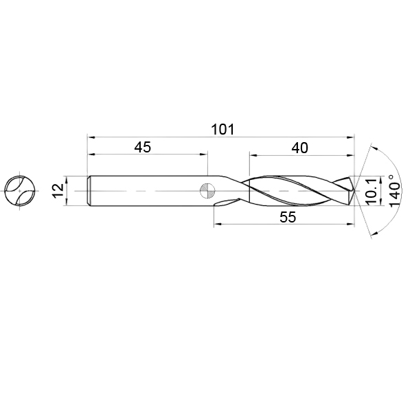 Фото 2: SCD 101-040-120 AP3N cверло твердосплавное
