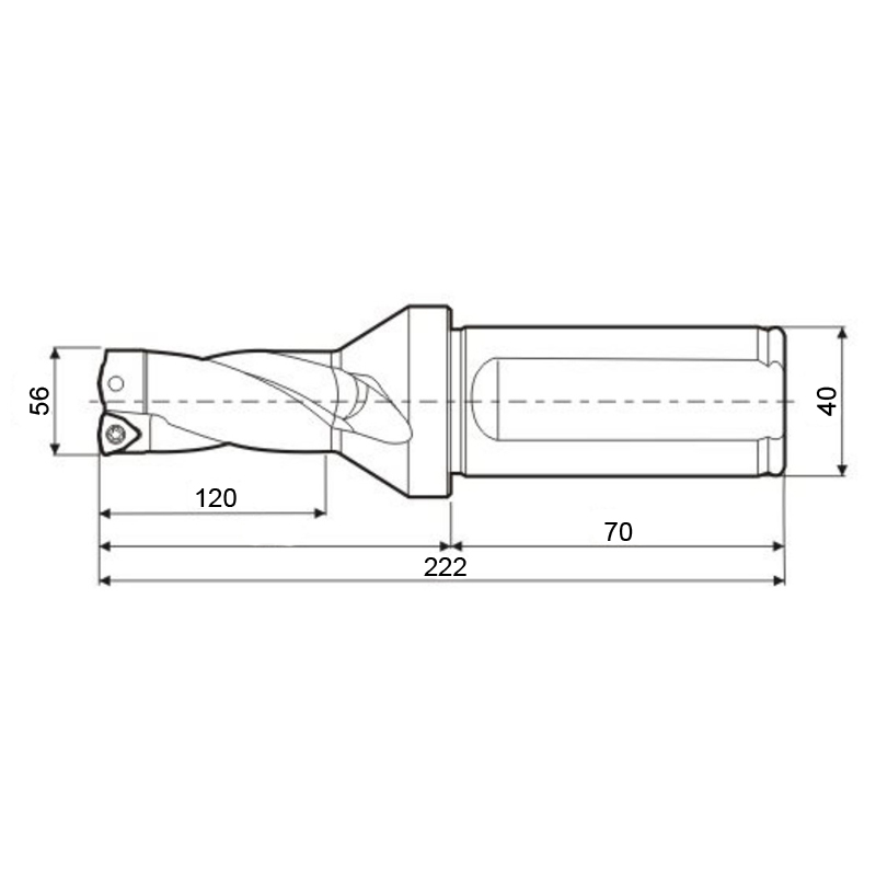 Фото 2: C40-2D56-120WC06 корпусное сверло под пластину Weila (DESKAR)