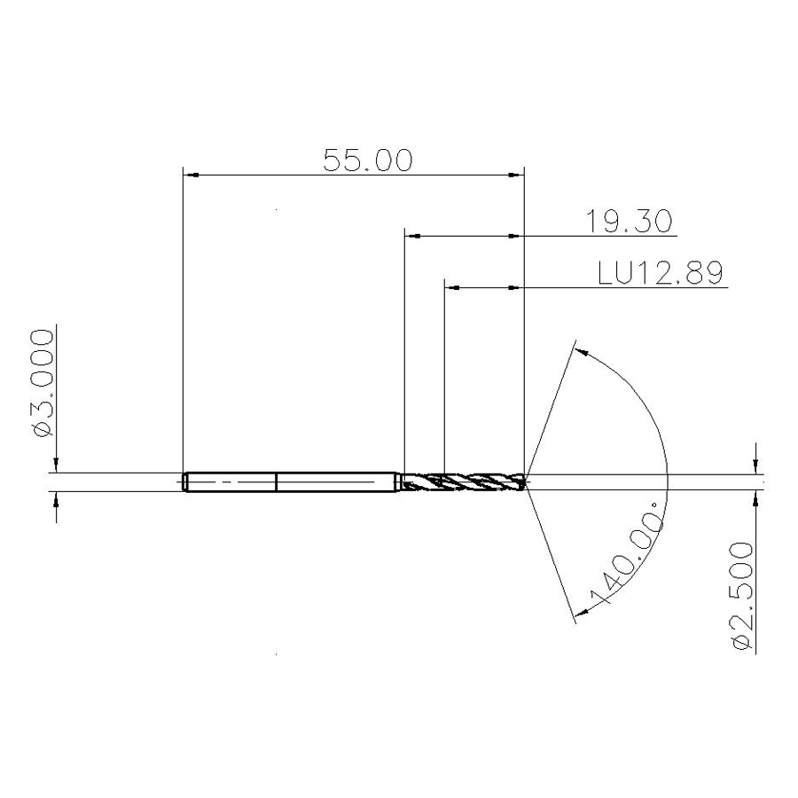 DSM0250G05 YH180 сверло твердосплавное - фотография 2 dsm0250g05 yh180 схема твердосплавного сверла с размерами