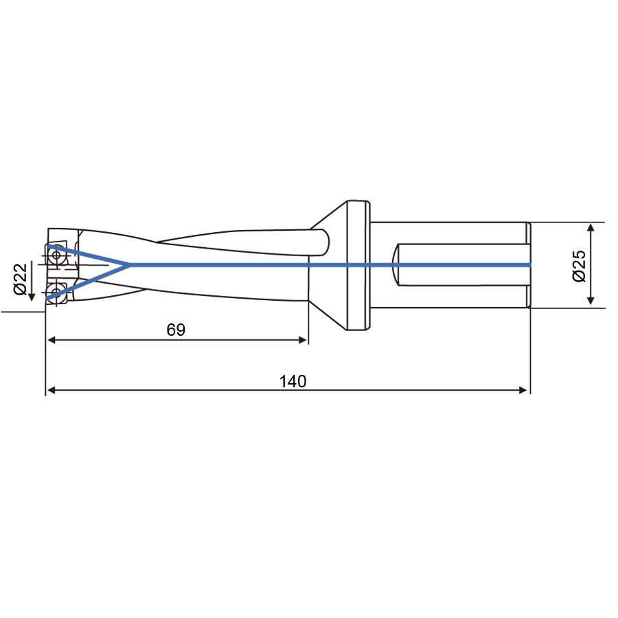 Фото 2: 22.0мм C25-3D22-69SP07 cверло корпусное (z)
