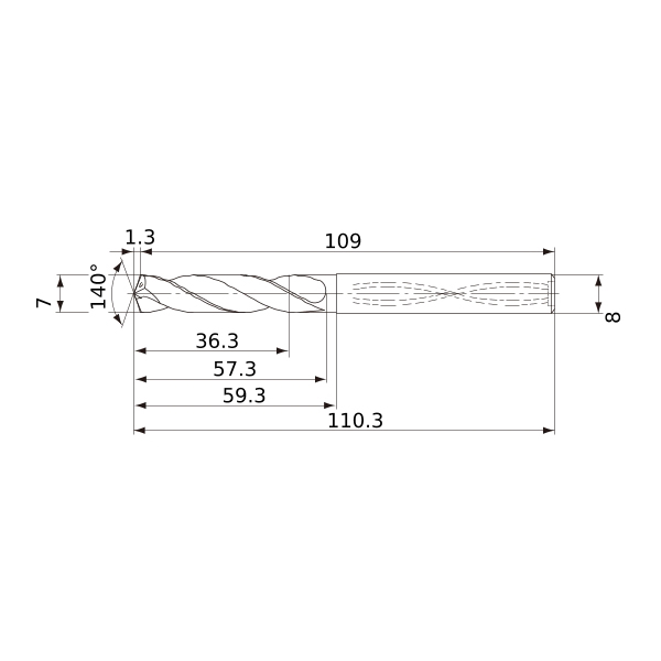 mvs0700x05s080 dp1020 схема твердосплавного сверла с размерами