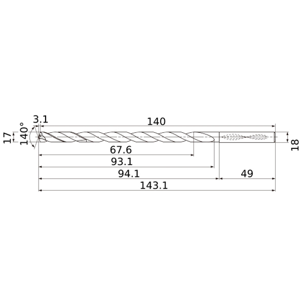 Фото 2: MNS1700L-DIN-C TF15 сверло твердосплавное под СОЖ