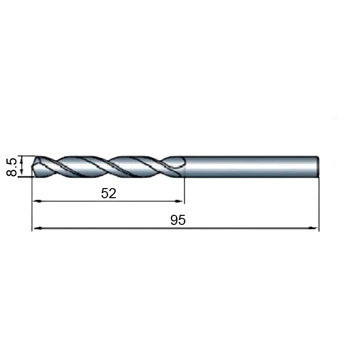 Фото 2: 8.5х52х95 ц/х цельное сред.сер. сверло твердосплавное ВК8 (И)
