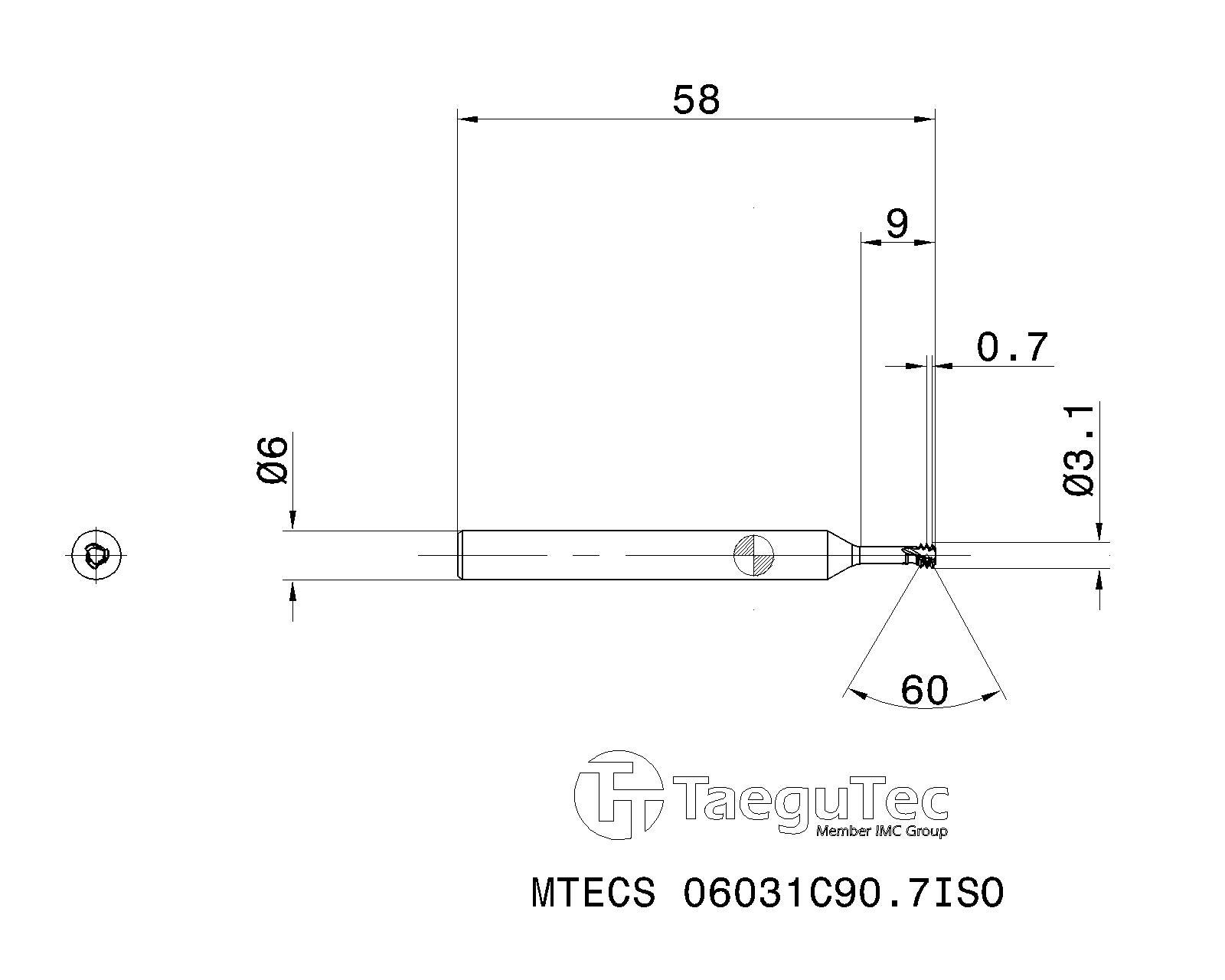 Фото 2: MTECS 06031C9 0.7ISO IC908 резьбофреза