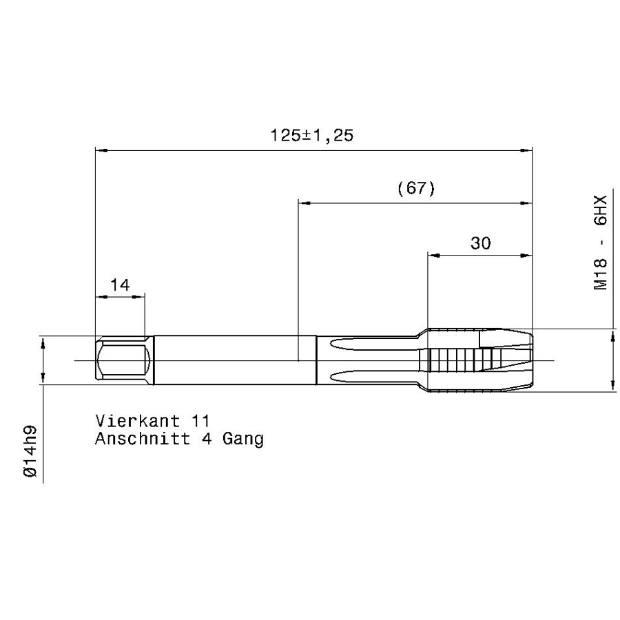 4218 18.000 m18 схема с размерами метчик машинный m
