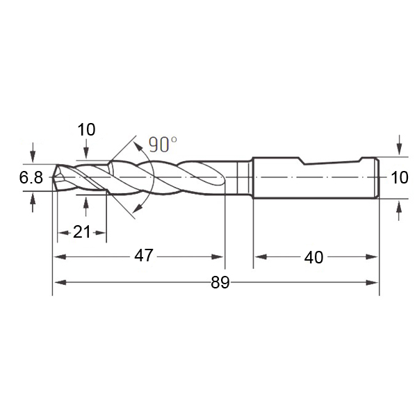 Фото 2: K3879XPL-M8 сверло твердосплавное