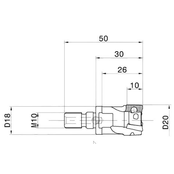 Фото 2: HM90 E90A-D20-3-M10 фреза со сменными пластинами