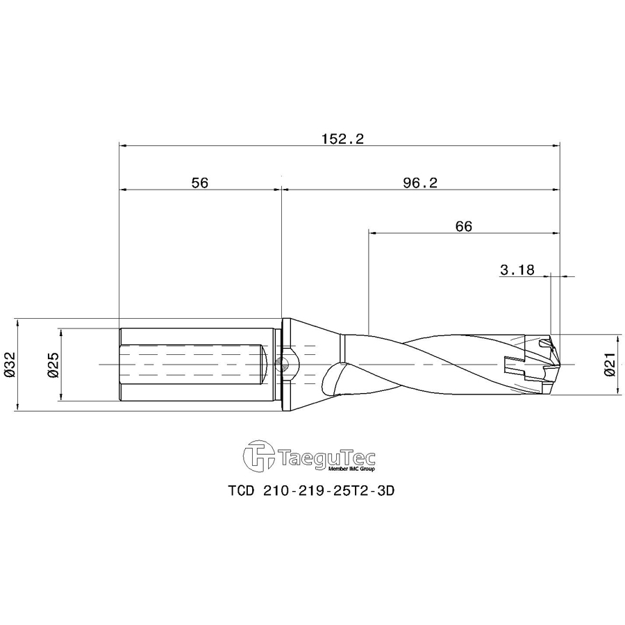 tcd 210-219-25t2-3d схема корпуса сверла для пластин с размерами
