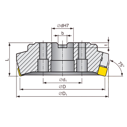 Фото 2: 160C10R-W75SP12D фреза торцевая насадная