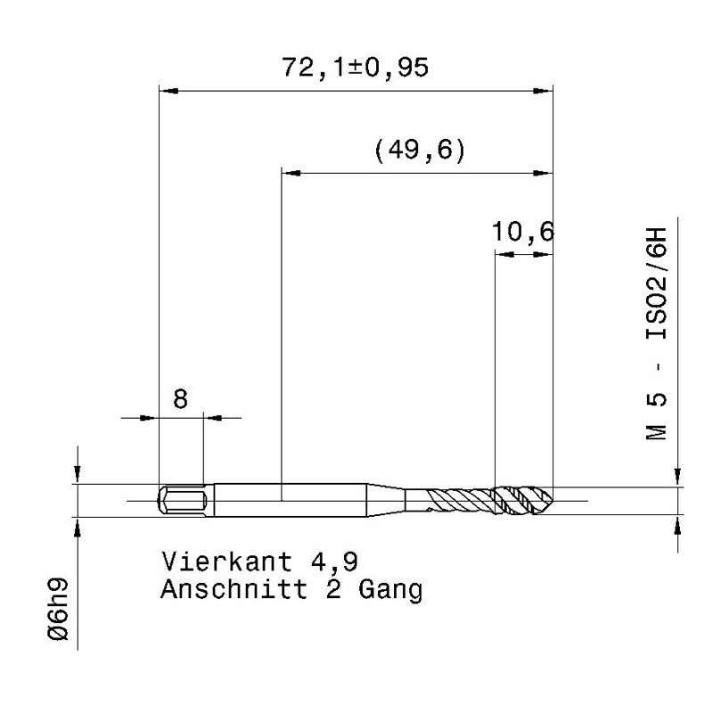 5722 5.000 m5 схема метчика машинного m с размерами