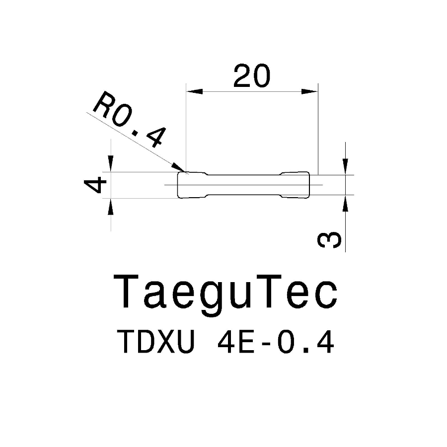 TDXU 4E 0.4 TT9080 отрезная, канавочная пластина - фотография 2 Фото 2: TDXU 4E 0.4 TT9080 отрезная, канавочная пластина
