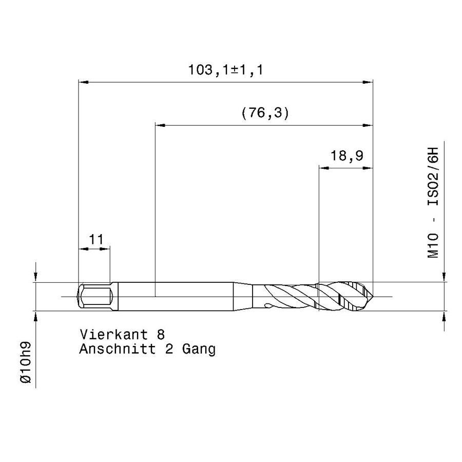 5591 10.000 m10 схема метчика машинного m с размерами