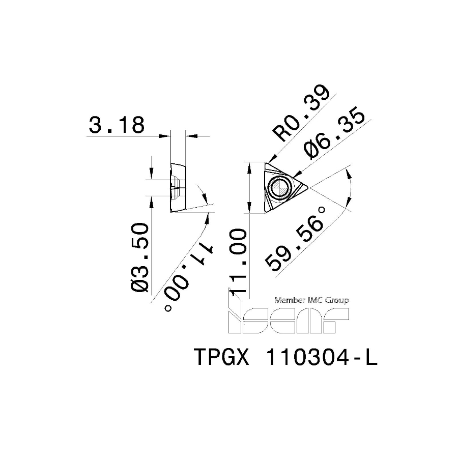 Фото 2: TPGX 110304 L IC908 пластина для точения