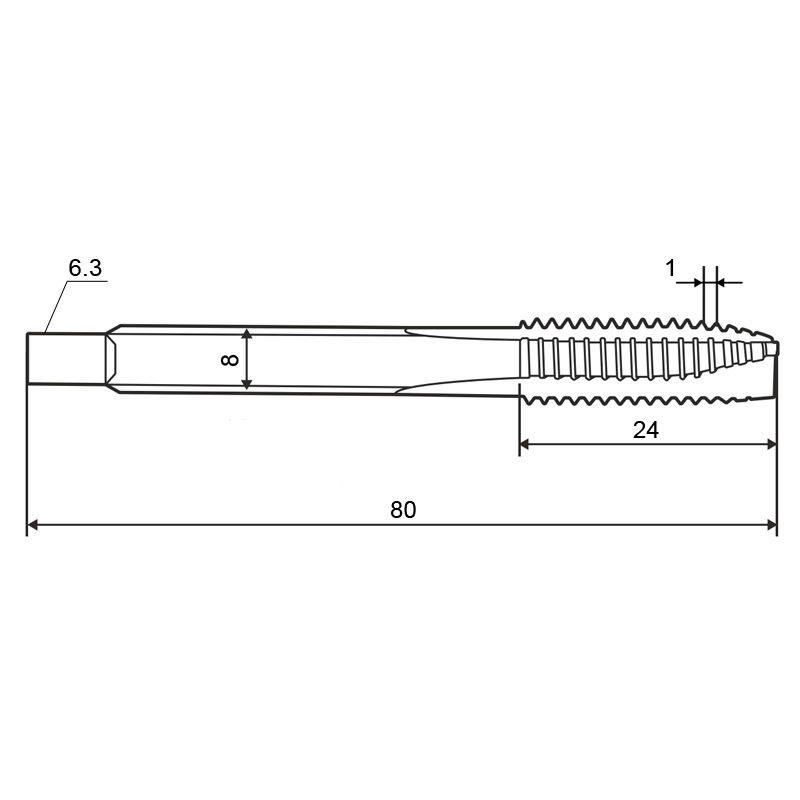 Фото 2: Метчик м/р 10,0х1,0 кл.2 HSS-V Black с подточ. скв. ZUMO, арт: V301010204100100