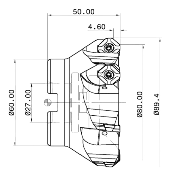 Фото 2: IQ845 FSY D080-06-27-R07 фреза со сменными пластинами